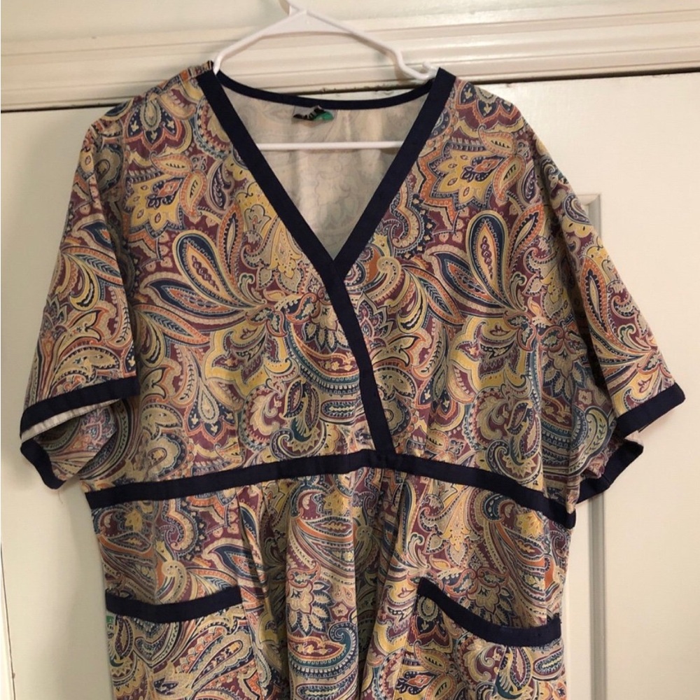 Paisley Print Short Sleeve Top